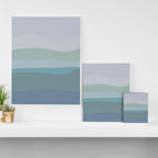 Calming Ocean Waves in Soft Dusty Pastels Canvas Print Gallery Image 3