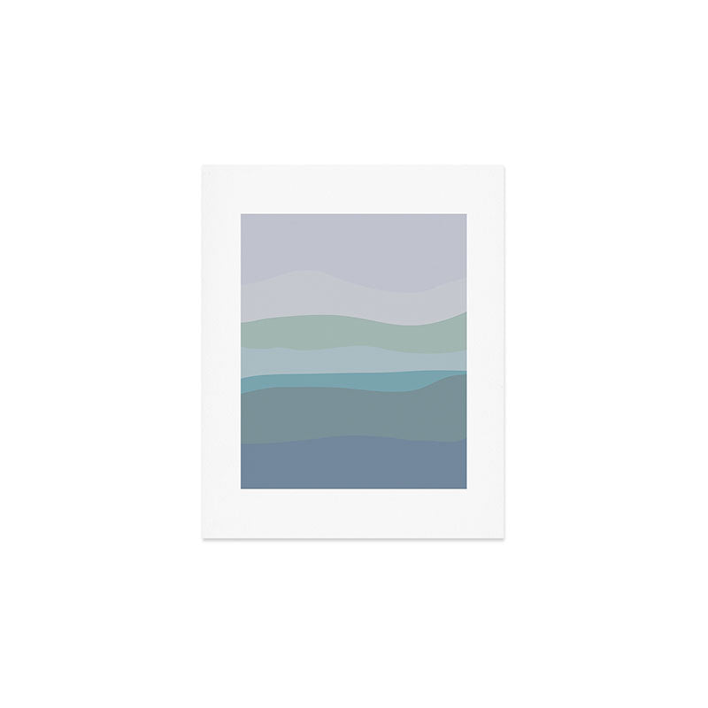 Calming Ocean Waves in Soft Dusty Pastels Art Print Gallery Image 1