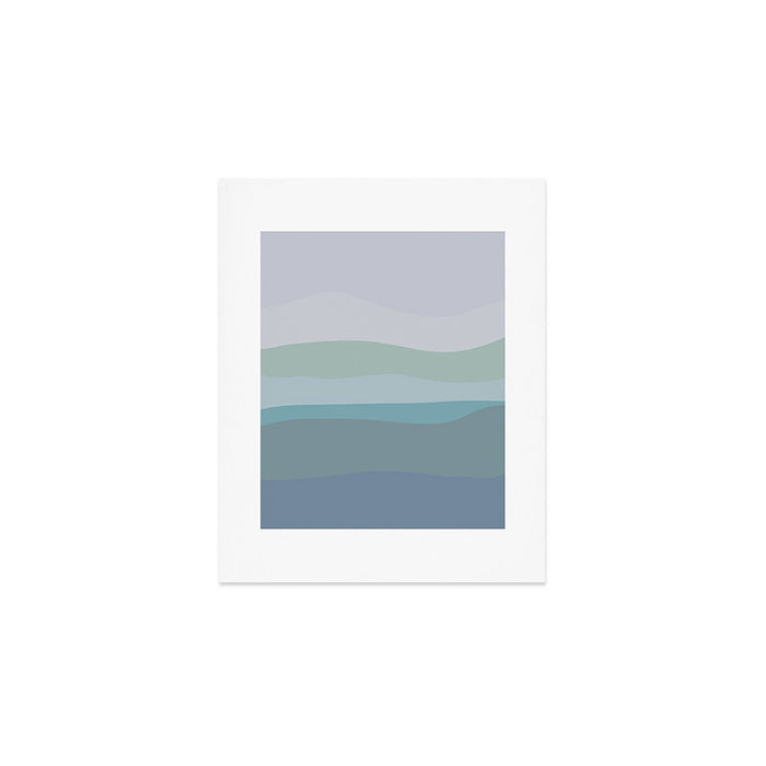 Calming Ocean Waves in Soft Dusty Pastels Art Print Gallery Image 1