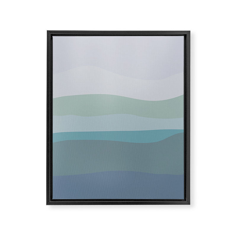Calming Ocean Waves in Soft Dusty Pastels Framed Canvas Print Gallery Image 6