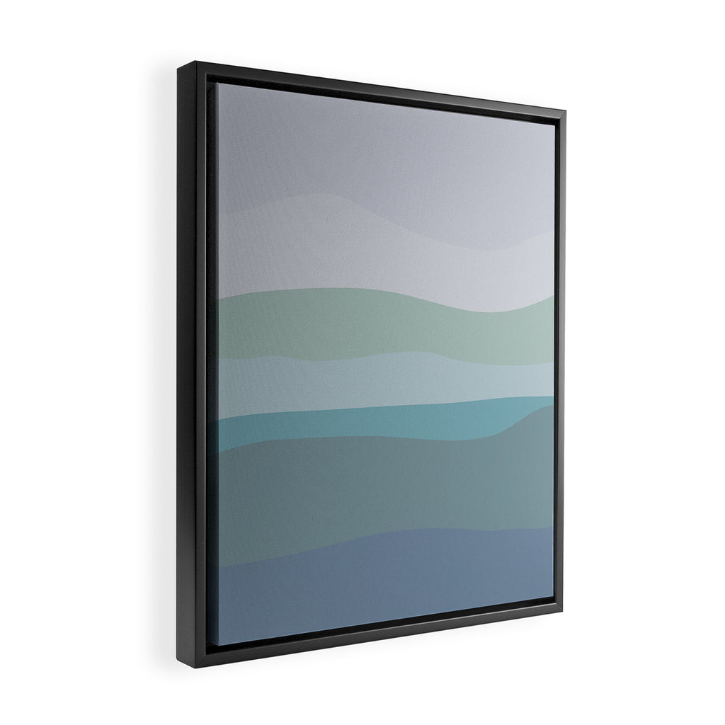 Calming Ocean Waves in Soft Dusty Pastels Framed Canvas Print Gallery Image 2