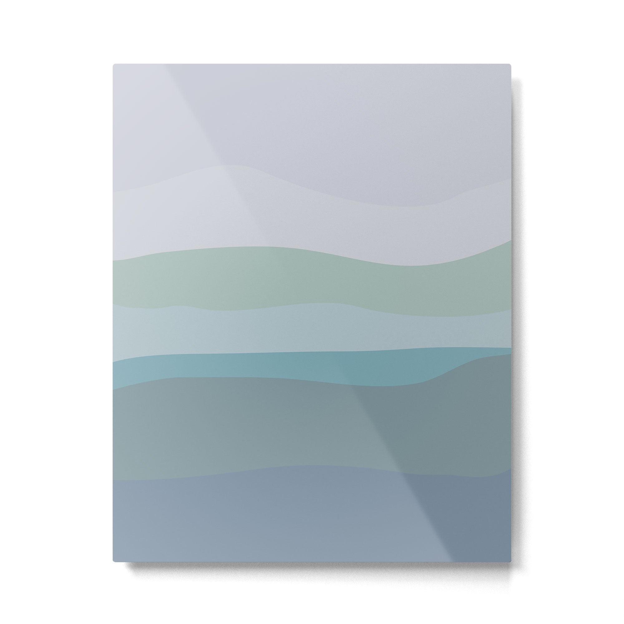 Calming Ocean Waves in Soft Dusty Pastels Metal Print Gallery Image 4