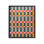 Check Pattern in Bright Colors Framed Canvas Print Gallery Image 8