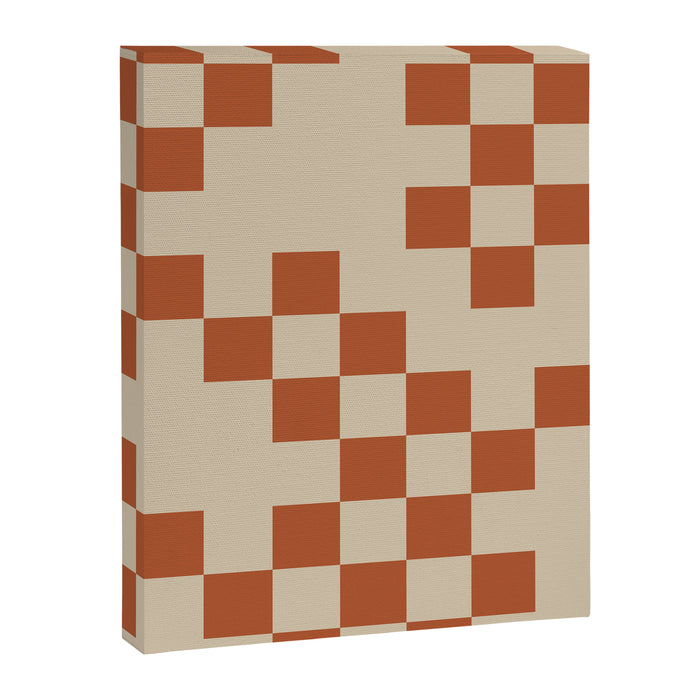 Checked in Burnt Orange Canvas Print Gallery Image 1