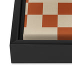Checked in Burnt Orange Framed Canvas Print Gallery Image 3