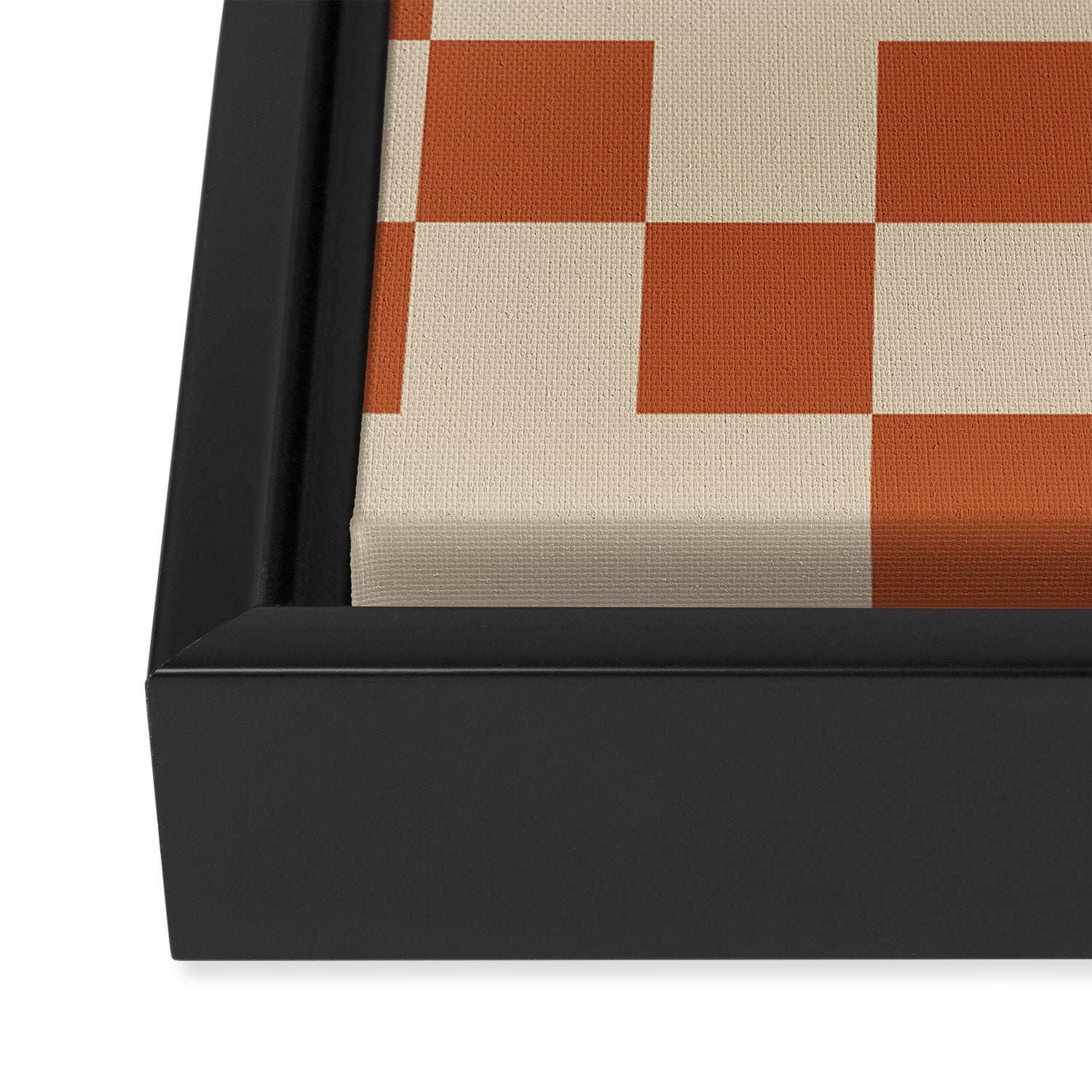 Checked in Burnt Orange Framed Canvas Print Gallery Image 3