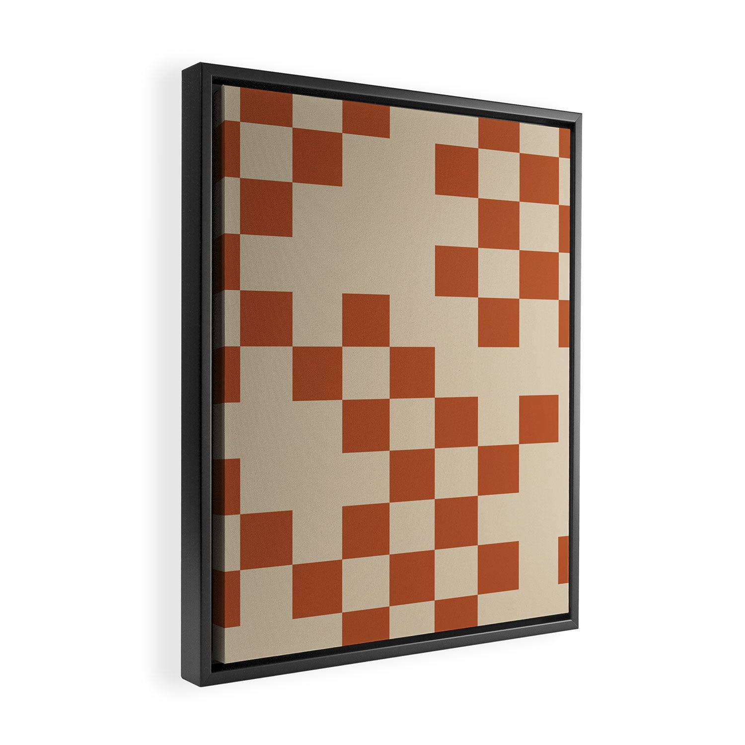 Checked in Burnt Orange Framed Canvas Print Gallery Image 2