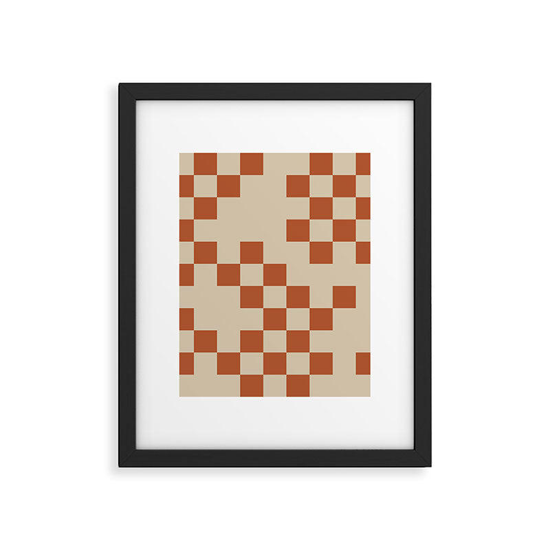 Checked in Burnt Orange Framed Art Print Gallery Image 6