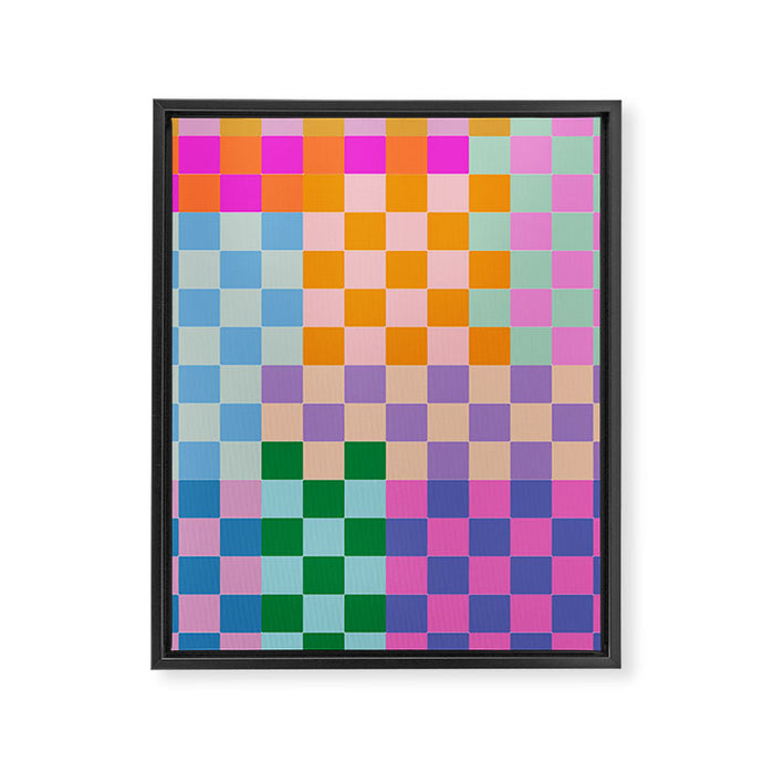 Checkerboard Collage Framed Canvas Print Gallery Image 1