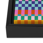 Checkerboard Stripes Framed Canvas Print Gallery Image 3