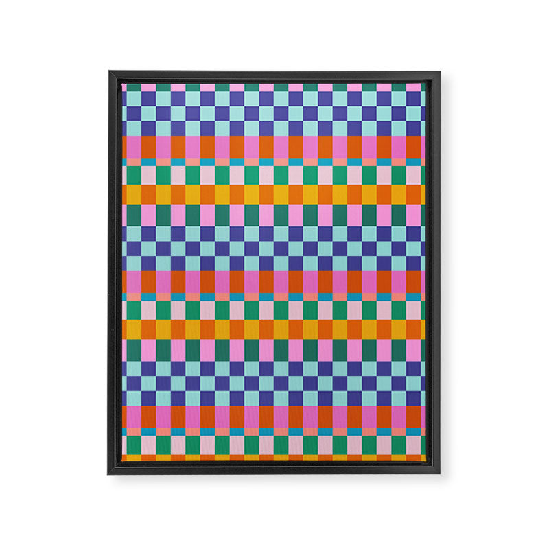 Checkerboard Stripes Framed Canvas Print Gallery Image 8