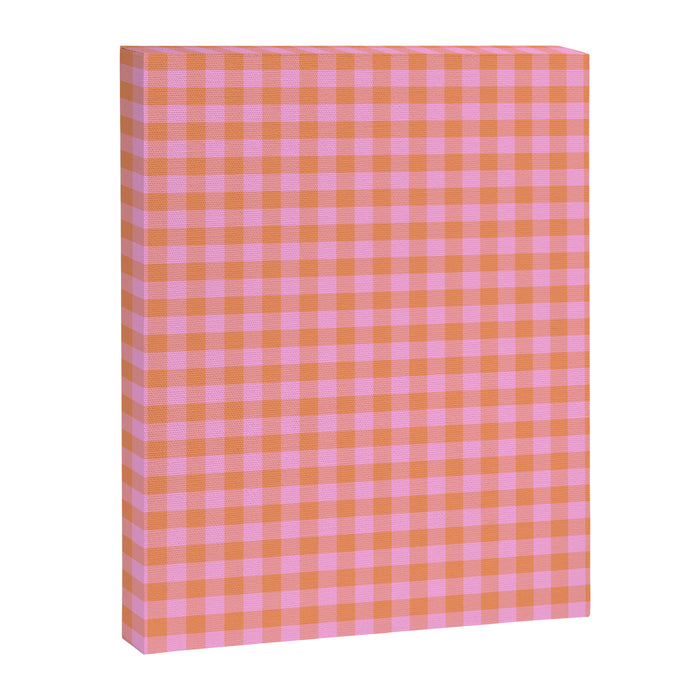 Checkered Plaid in Pink and Orange Canvas Print Gallery Image 1