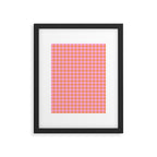 Checkered Plaid in Pink and Orange Framed Art Print Gallery Image 6