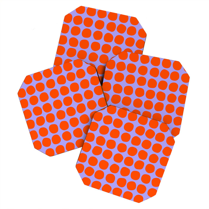 Circles in Purple and Orange Coaster Gallery Image 1