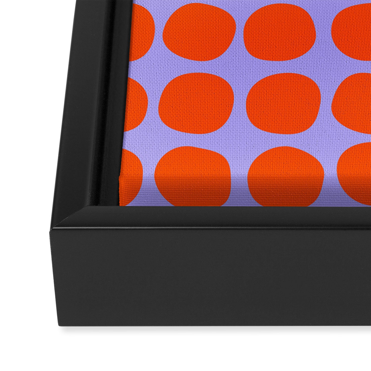 Circles in Purple and Orange Framed Canvas Print Gallery Image 3