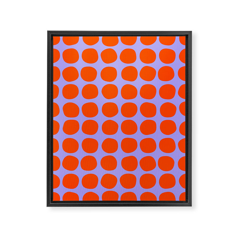 Circles in Purple and Orange Framed Canvas Print Gallery Image 8