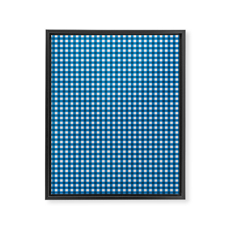 Classic Mini Check in Blue and White Framed Canvas Print Gallery Image 8
