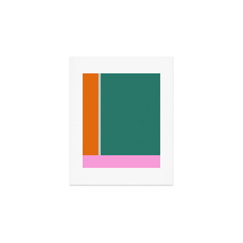 Color Block in Green and Orange Art Print Gallery Image 1