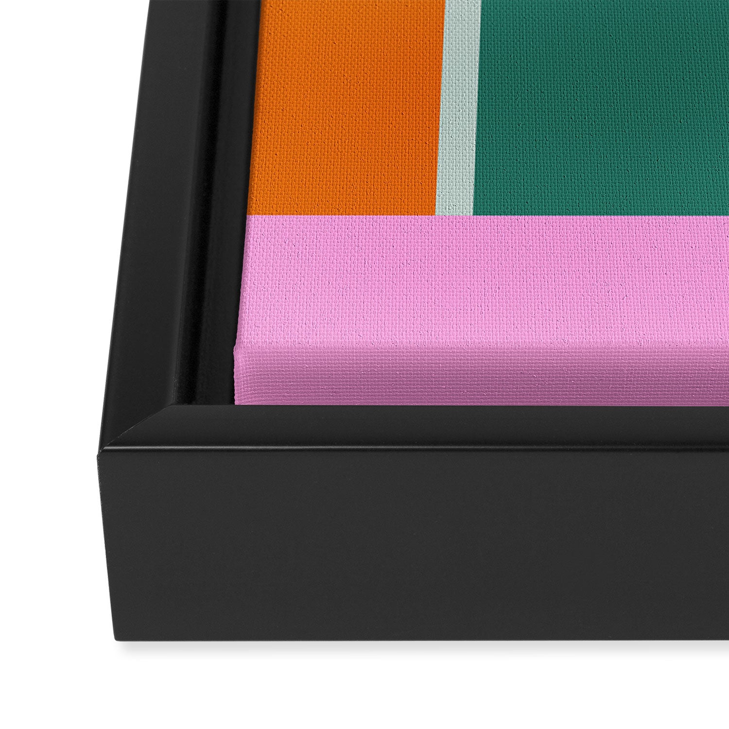 Color Block in Green and Orange Framed Canvas Print Gallery Image 3