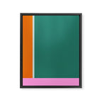 Color Block in Green and Orange Framed Canvas Print Gallery Image 8