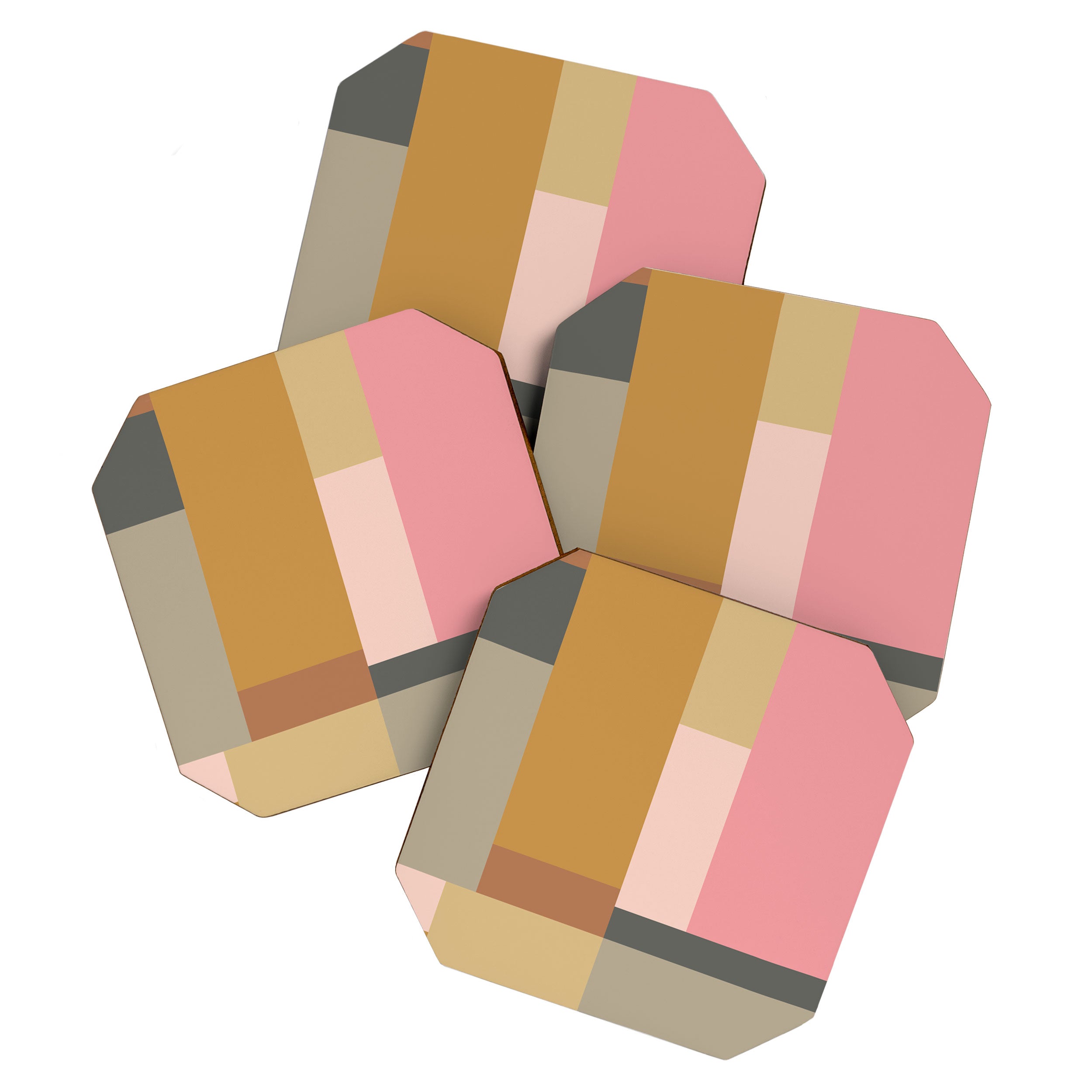 Color Block | Sage Green and Rose Pink Coaster Gallery Image 1