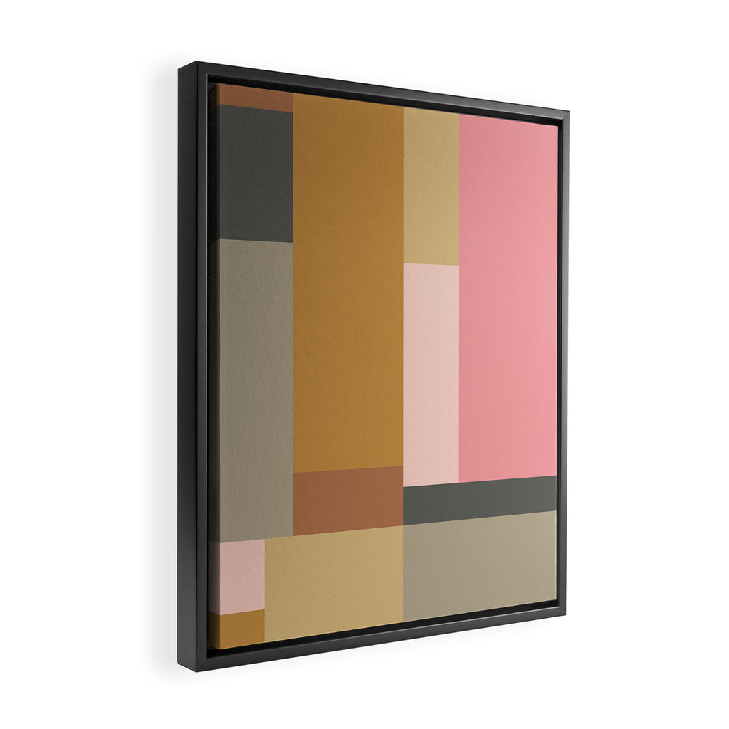 Color Block | Sage Green and Rose Pink Framed Canvas Print Gallery Image 2