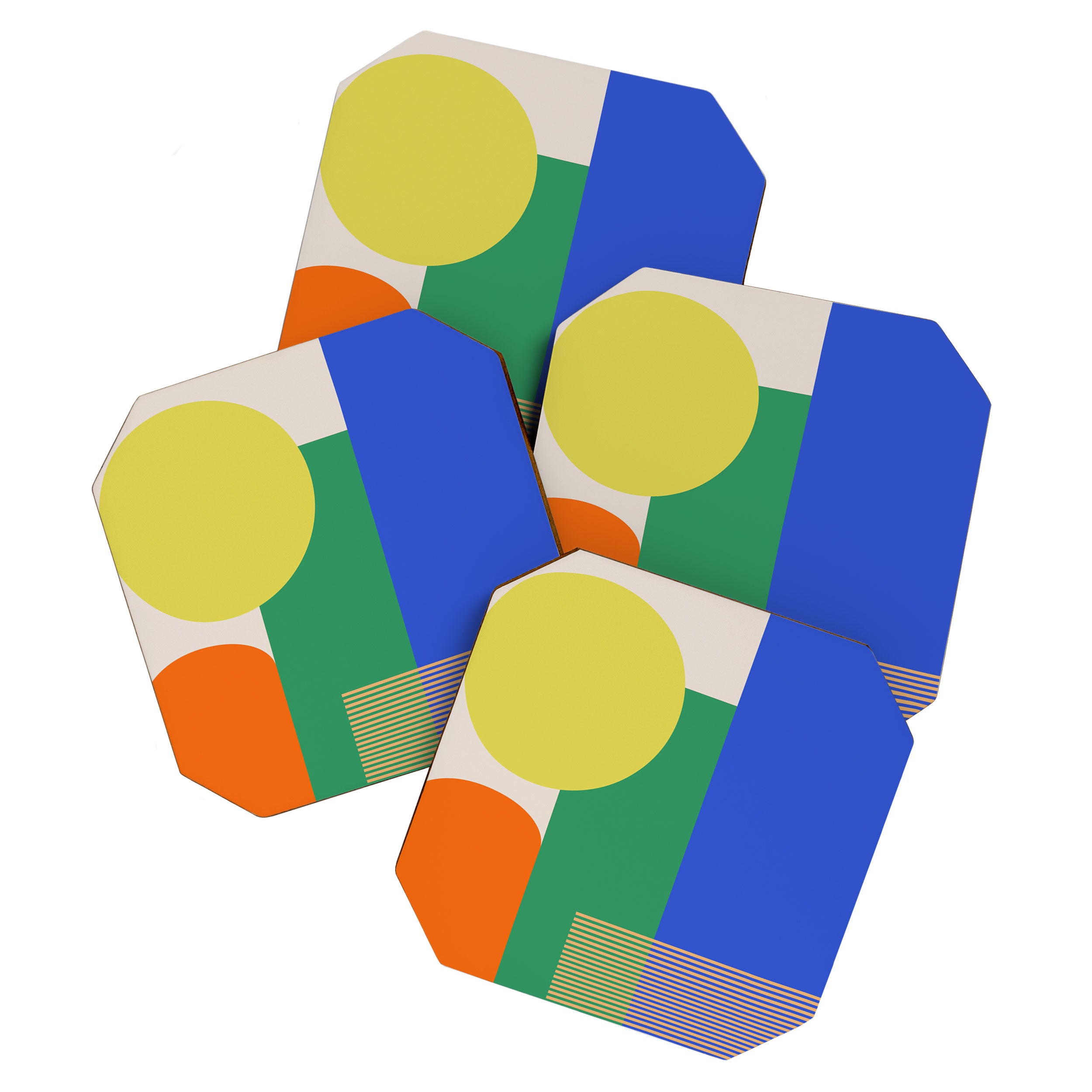 Colorful Abstract Geometric Modern Art Coaster Gallery Image 1