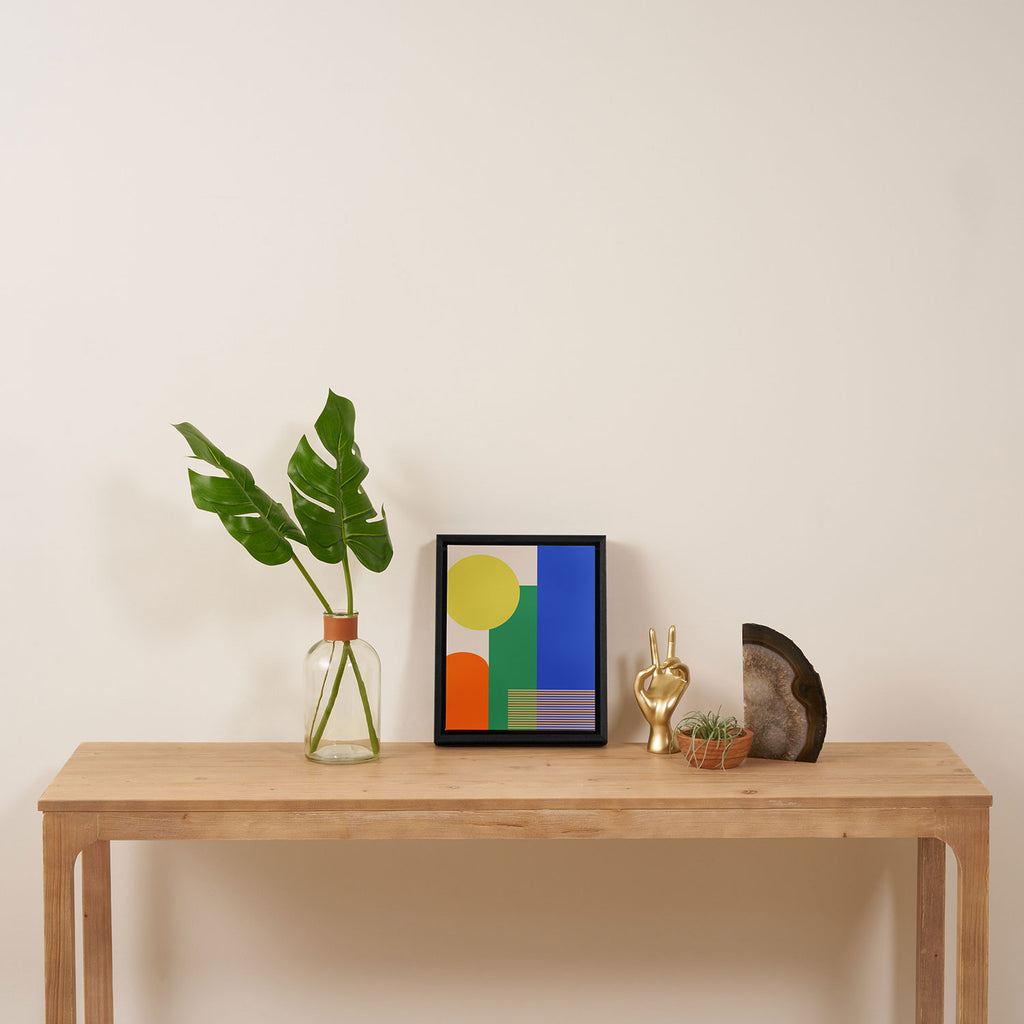 Colorful Abstract Geometric Modern Art Framed Canvas Print Gallery Image 4