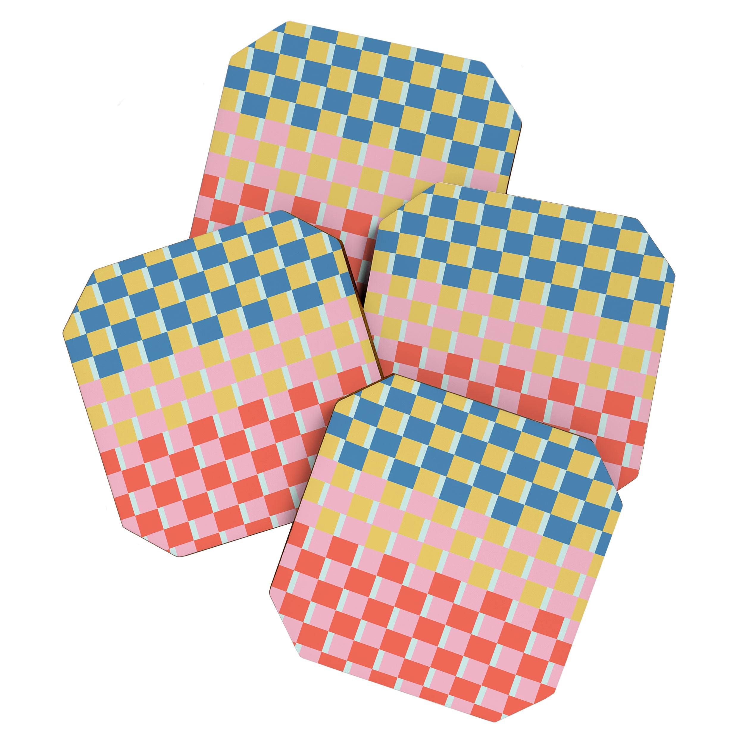 Colorful Checkerboard Coaster Gallery Image 1