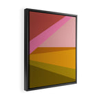 Colorful Geometric Abstract in Pink, Mustard, and Green Framed Canvas Print Gallery Image 2