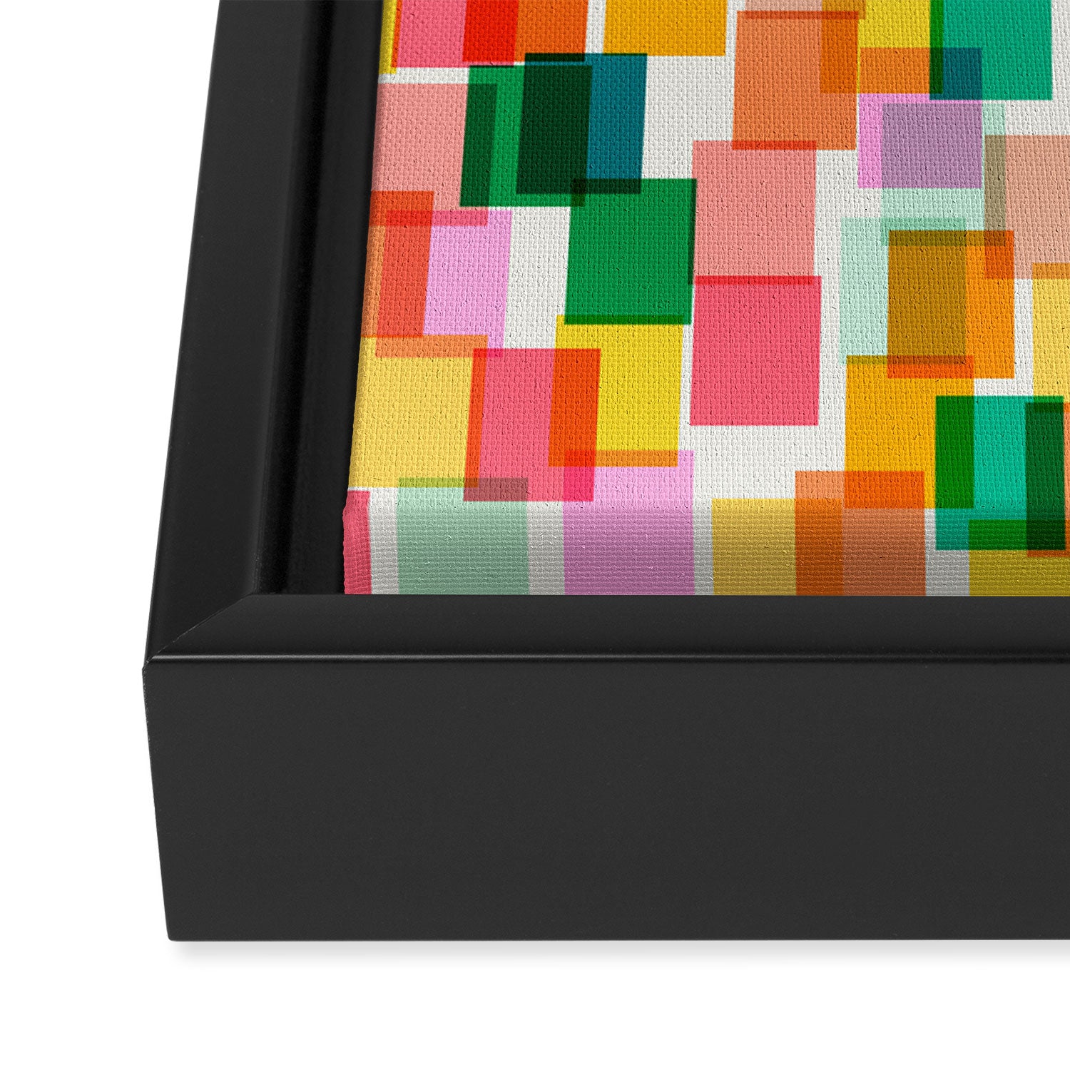 Colorful Painterly Mosaic Framed Canvas Print Gallery Image 3