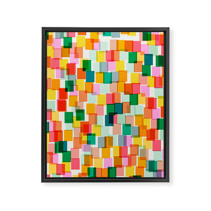 Colorful Painterly Mosaic Framed Canvas Print Gallery Image 8