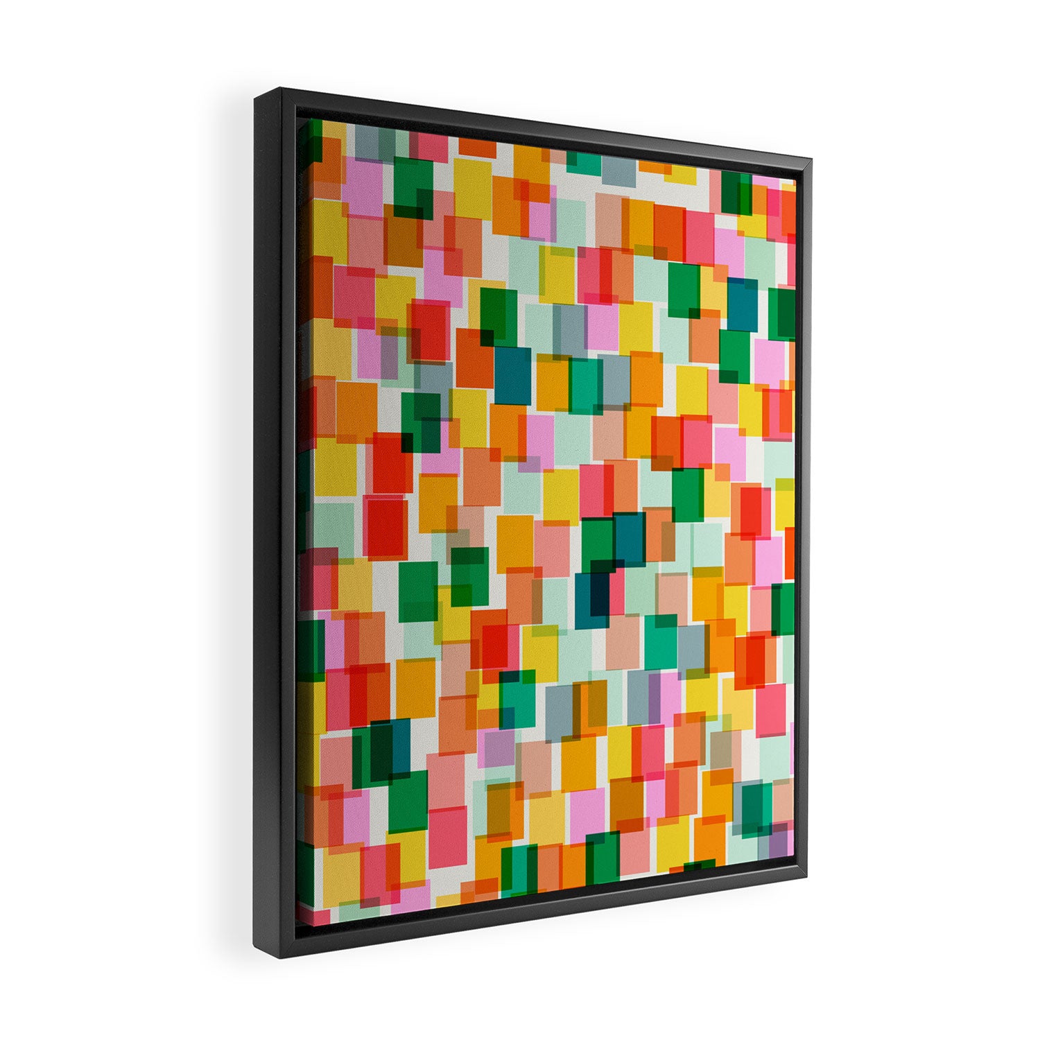 Colorful Painterly Mosaic Framed Canvas Print Gallery Image 2