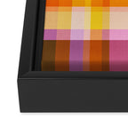 Colorful Retro Plaid Abstract Pattern - Yellow Framed Canvas Print Gallery Image 3
