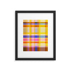 Colorful Retro Plaid Abstract Pattern - Yellow Framed Art Print Gallery Image 6