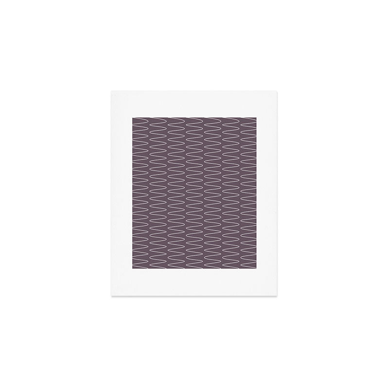 Curved Line Art in Dark Plum Art Print Gallery Image 1