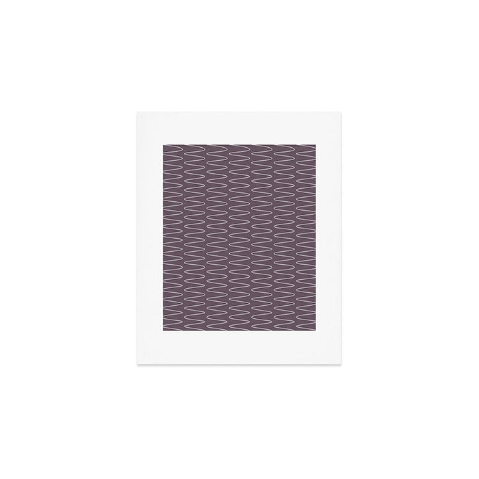 Curved Line Art in Dark Plum Art Print Gallery Image 1