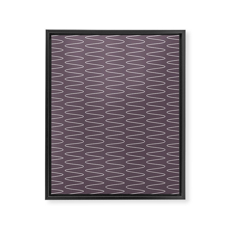 Curved Line Art in Dark Plum Framed Canvas Print Gallery Image 8