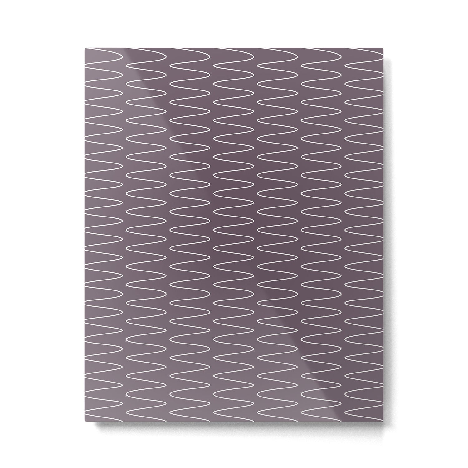 Curved Line Art in Dark Plum Metal Print Gallery Image 6