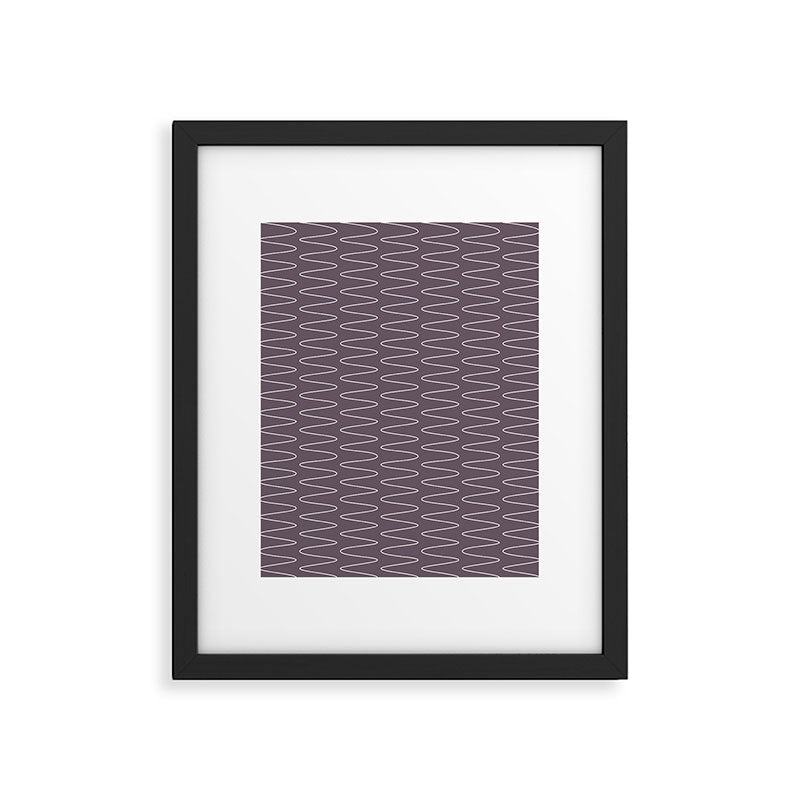 Curved Line Art in Dark Plum Framed Art Print Gallery Image 6