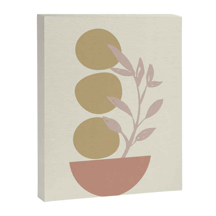 Desert Botanicals and Organic Shapes in Terracotta, Gold, and Blush Canvas Print Gallery Image 1