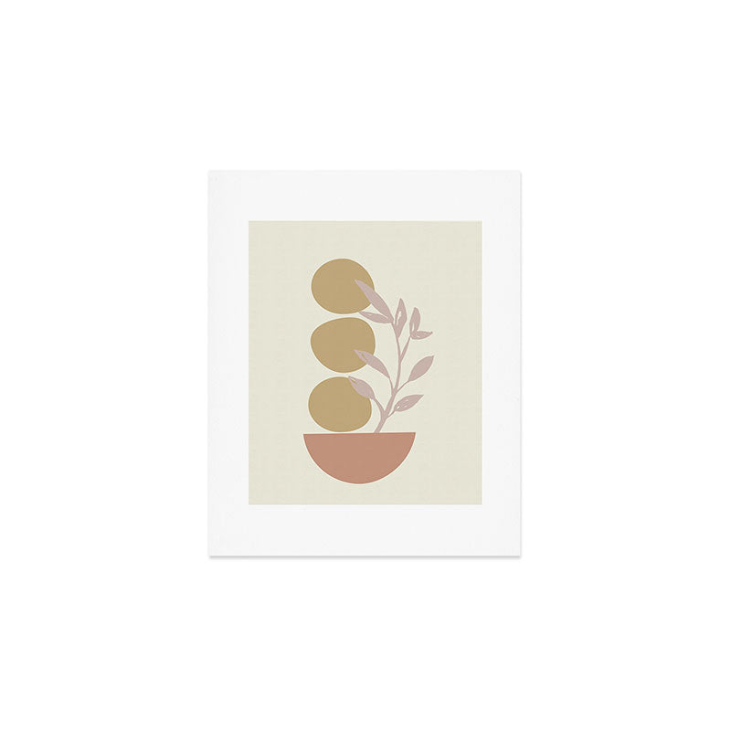 Desert Botanicals and Organic Shapes in Terracotta, Gold, and Blush Art Print Gallery Image 1