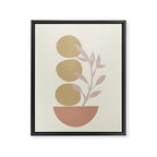 Desert Botanicals and Organic Shapes in Terracotta, Gold, and Blush Framed Canvas Print Gallery Image 8