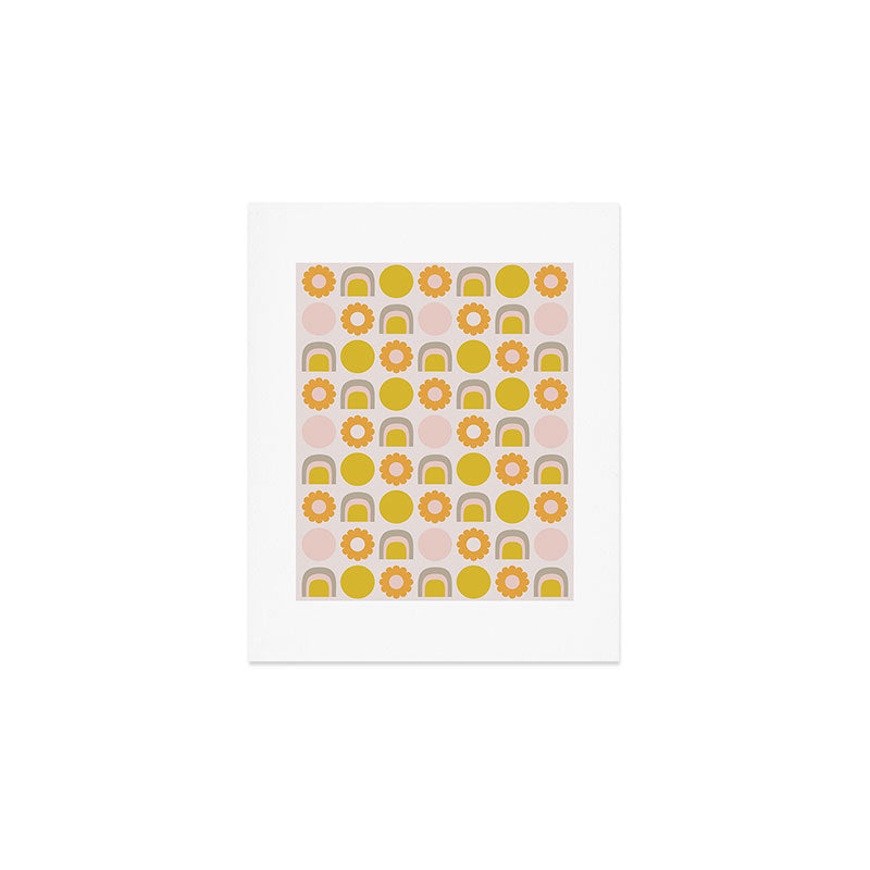 Floral Sunshine Rainbow Pattern Art Print Gallery Image 1