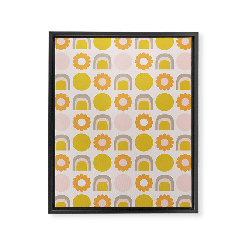 Floral Sunshine Rainbow Pattern Framed Canvas Print Gallery Image 8