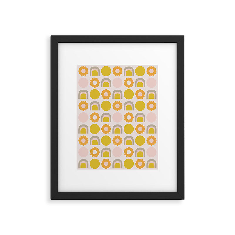 Floral Sunshine Rainbow Pattern Framed Art Print Gallery Image 6