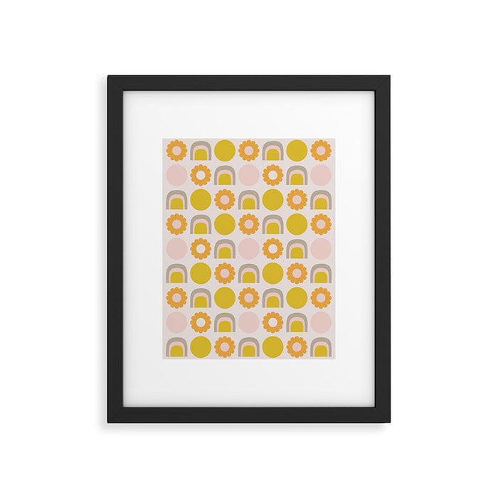 Floral Sunshine Rainbow Pattern Framed Art Print Gallery Image 1