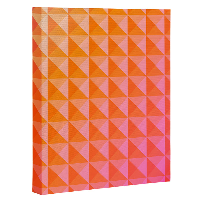 Geometric Gradient in Pink and Orange Canvas Print Gallery Image 1
