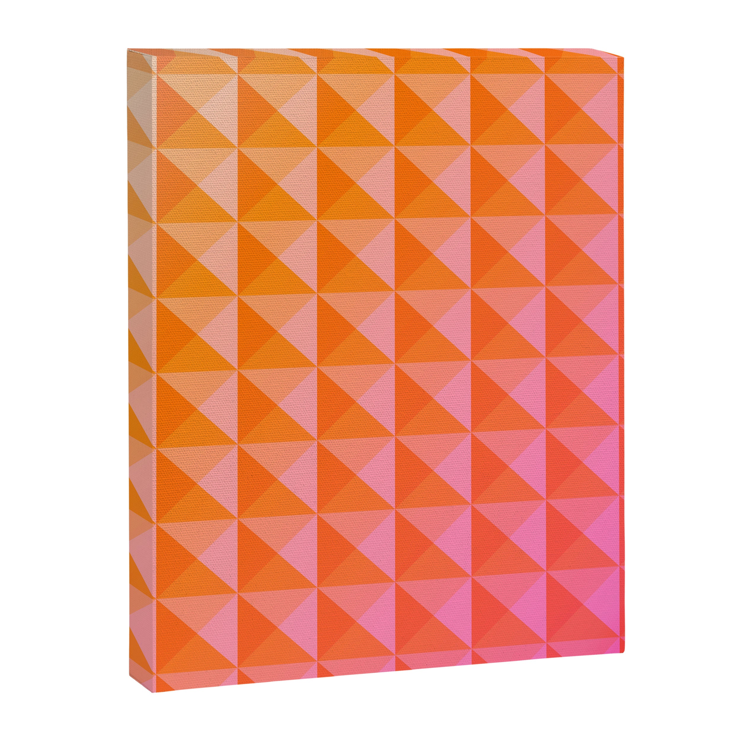 Geometric Gradient in Pink and Orange Canvas Print Gallery Image 6