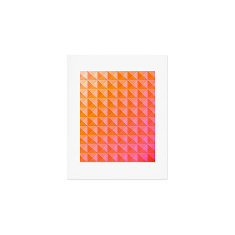 Geometric Gradient in Pink and Orange Art Print Gallery Image 1